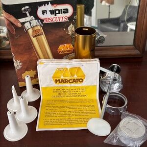 Marcato Vintage Metal Cookie Press with Decorating Tips